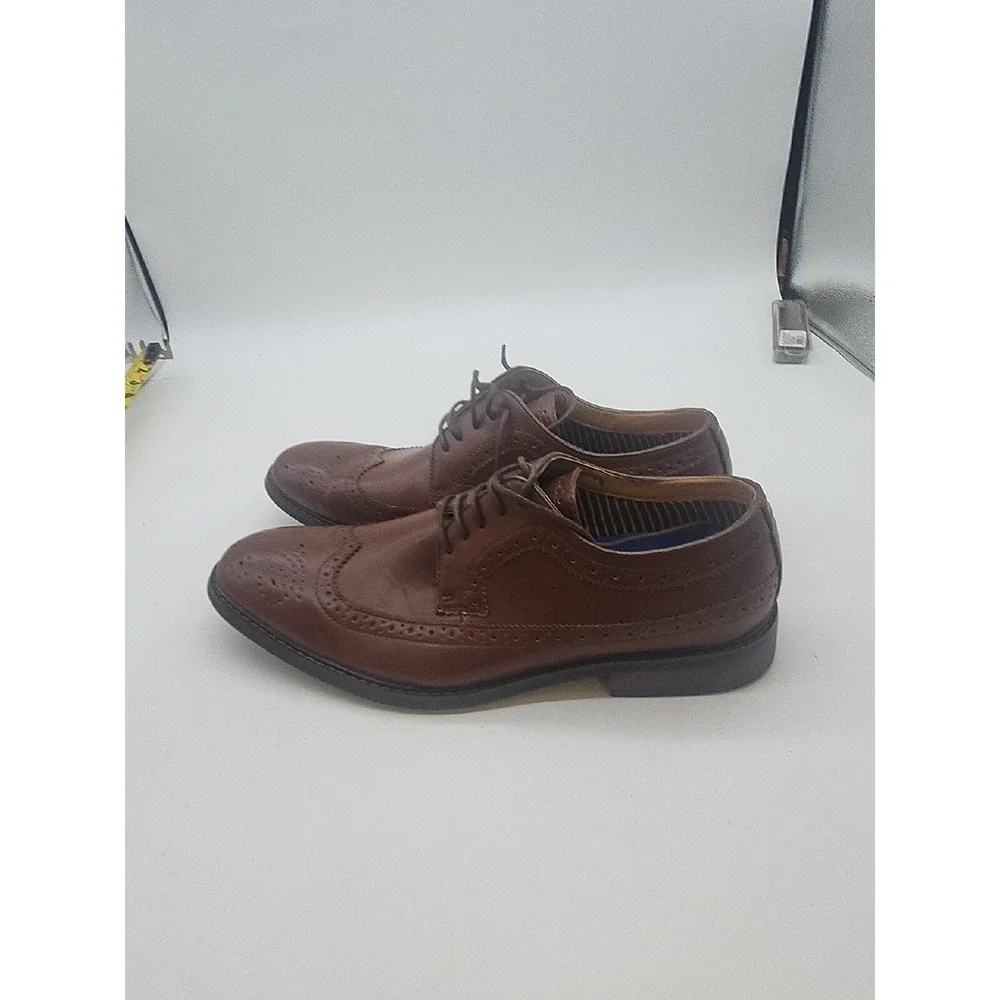 DAVID STONE MEN'S BROWN  OXFORD LACE UP DRESS‎ SHOES SIZE 10.5